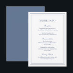 Tarjeta De Recepción Clásico Dusty Blue Elegant Wedding<br><div class="desc">Tarjeta boda azul polvorienta de estilo clásico con un diseño sencillo y mínimo con sus detalles rodeados de un borde doble. Los tipos de letra alternan entre y el guión elegante,  un serif tradicional y sans serif minimalistas. Esta tarjeta de gabinete es excelente para un boda formal.</div>