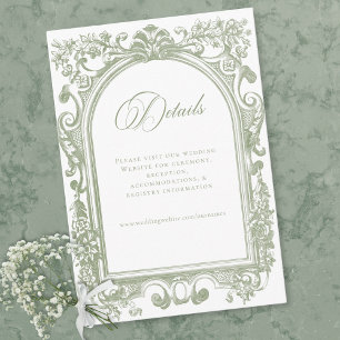 Tarjeta De Recepción Clásico Elegante Arco Floral Marco Boda Sage