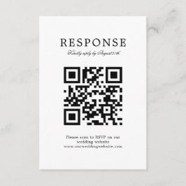 Tarjeta De Recepción Clásico Elegante Simple Wedding Rsvp Código QR