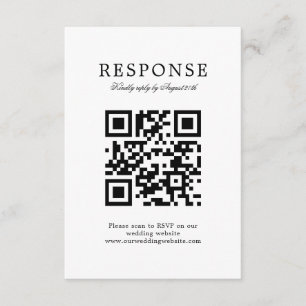 Tarjeta De Recepción Clásico Elegante Simple Wedding Rsvp Código QR
