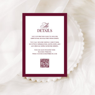 Tarjeta De Recepción Clásico Lujo Detalles de Invitado de Boda con Có