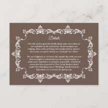 Clásico marrón mocha cálido boda con marco ornamen
