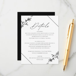 Tarjeta De Recepción Clásico Minimalista moderno Boda negro y blanco