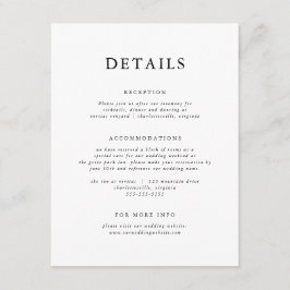 Tarjeta De Recepción Clásico Moderno Elegante de Blanco y Negro