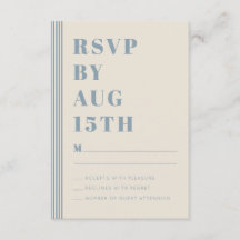 Clásico Moderno RSVP Bodas Rayado Azul