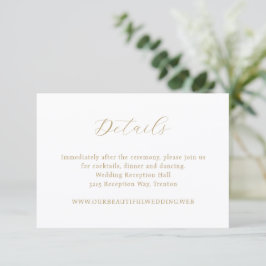 Tarjeta De Recepción Clásico Monograma Neutral Elegante Boda