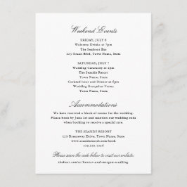 Tarjeta De Recepción Clásico Sencillo elegante hotel de fin de semana b