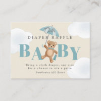 Clásico Teddy Bear Azul Beige Baby Diaper Raffle