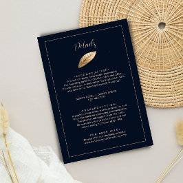 Tarjeta De Recepción Clásico y elegante Boda I azul oscuro
