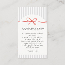 Tarjeta De Recepción Clásicos Grises con Rayas Libros con Cinta Roja pa