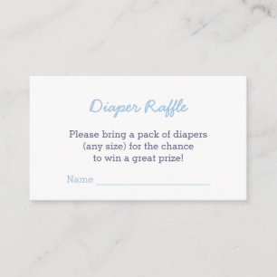Tarjeta De Recepción Classic Blue Check Baby Shower Diaper Raffle