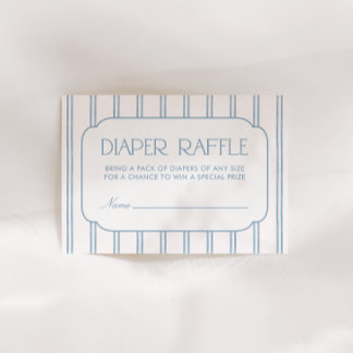 Tarjeta De Recepción Classic Blue Striped Diaper Raffle