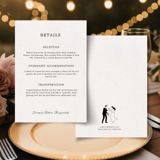 Tarjeta De Recepción Classic Elegant Minimalist Enclosure Card