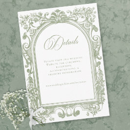 Tarjeta De Recepción Classic Elegant Sage Arch Floral Frame Wedding