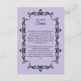 Tarjeta De Recepción Classic Lavender Purple Ornately Framed Wedding