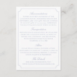 Tarjeta De Recepción Classic Light Blue Fruit Bowl Wedding Details Card