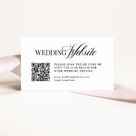 Tarjeta De Recepción Classic Luxe | Código QR del sitio web del boda