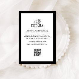 Tarjeta De Recepción Classic Luxe | Detalles del invitado del Boda de c