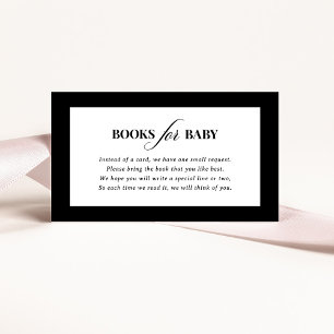 Tarjeta De Recepción Classic Luxe   Libros blancos y negros para bebé