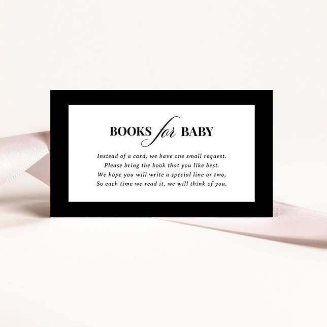 Tarjeta De Recepción Classic Luxe | Libros blancos y negros para bebé (Subido por el creador)