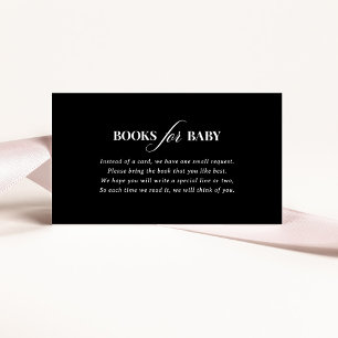 Tarjeta De Recepción Classic Luxe   Libros negros oscuros para el bebé