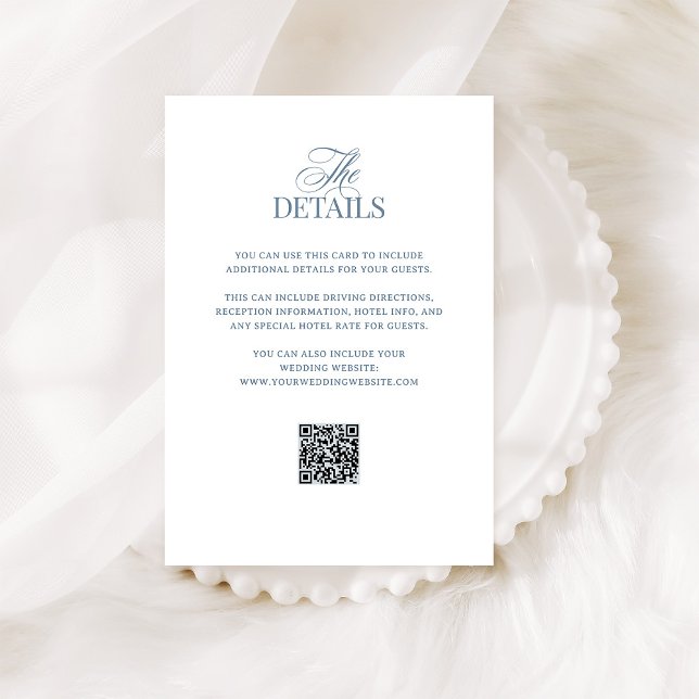 Tarjeta De Recepción Classic Luxe | QR Code Wedding Guest Details (Subido por el creador)