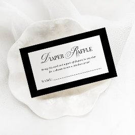 Tarjeta De Recepción Classic Luxe | Raffle negro y blanco
