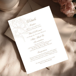 Tarjeta De Recepción Classic Outline Floral Details Enclosure Card