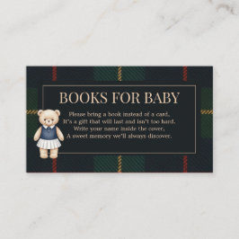 Tarjeta De Recepción Classic Polo Teddy Bear Preppy Plaid Baby Shower