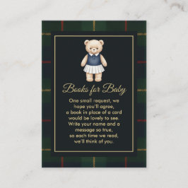 Tarjeta De Recepción Classic Polo Teddy Bear Preppy Plaid Baby Shower 