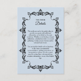 Tarjeta De Recepción Classic Powder Blue Ornately Framed Wedding