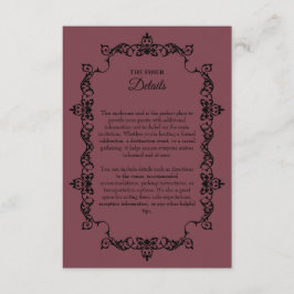 Tarjeta De Recepción Classic Romantic Rosewood Ornately Framed Wedding
