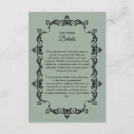 Tarjeta De Recepción Classic Sage Green Ornately Framed Wedding