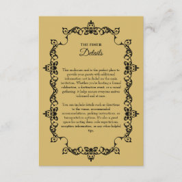 Tarjeta De Recepción Classic Soft Gold Ornately Framed Wedding