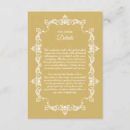 Tarjeta De Recepción Classic Soft Gold Ornately Framed Wedding