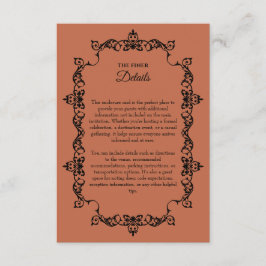 Tarjeta De Recepción Classic Terracotta Clay Ornately Framed Wedding