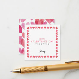 Tarjeta De Recepción Classroom Pink and Red Heart Square V'Day Card