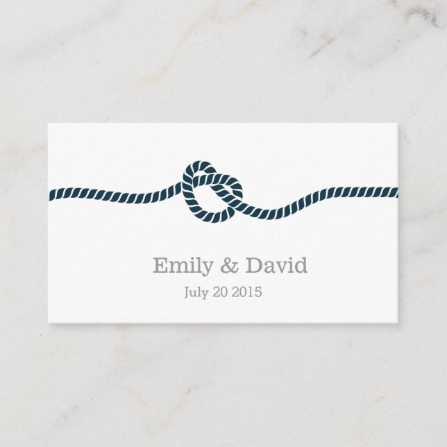 Tarjeta De Recepción Classy Tying Tying the Knot Boda Website Insert Ca (Anverso)