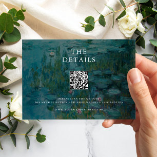 Tarjeta De Recepción Claude Monet Water Lilies Boda