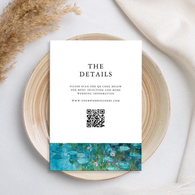 Tarjeta De Recepción Claude Monet Water Lilies Boda (Subido por el creador)