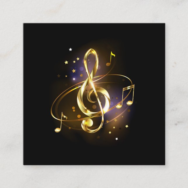 Tarjeta De Recepción Clef Musical de Triple Dorado (Anverso)