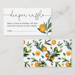 Tarjeta De Recepción Clementine Naranja Cute Citrus Diaper Raffle