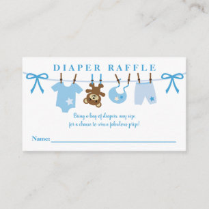 Tarjeta De Recepción Clothesline Boy Baby Shower Diaper Raffle