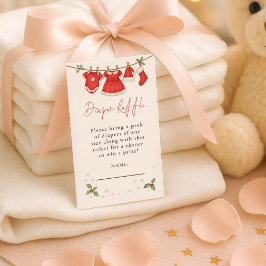 Tarjeta De Recepción Clothesline Diaper Raffle Christmas Baby Shower