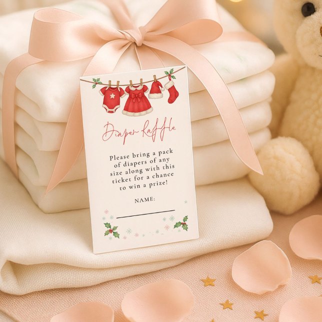 Tarjeta De Recepción Clothesline Diaper Raffle Christmas Baby Shower  (Subido por el creador)