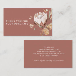 Tarjeta De Recepción Clothing Boutique Terracotta Gracias