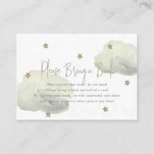 Tarjeta De Recepción Cloud de oro y Baby Shower de estrella, por favor,
