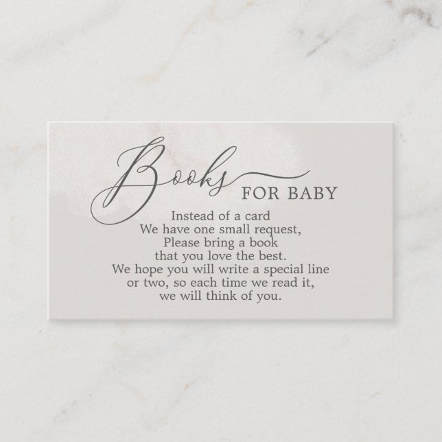 Tarjeta De Recepción Cloud Neutral Baby Shower Books for Baby Card (Anverso)