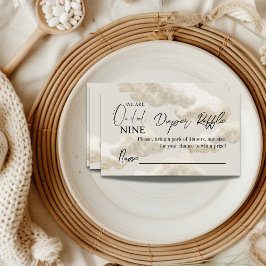 Tarjeta De Recepción Cloud Nine Beige Sky Baby Shower Diaper Raffle