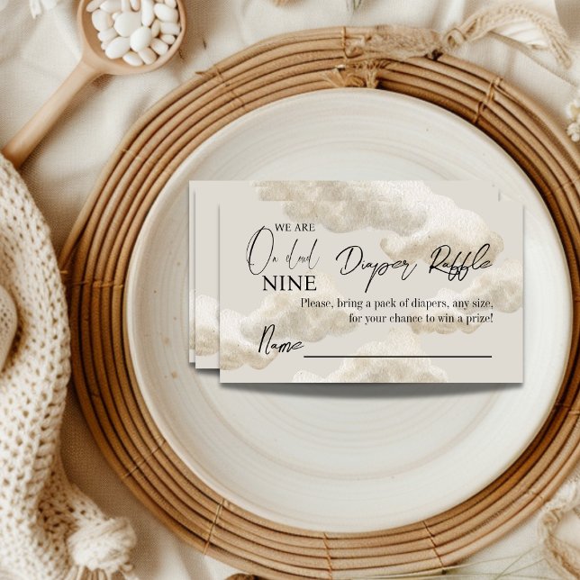 Tarjeta De Recepción Cloud Nine Beige Sky Baby Shower Diaper Raffle (Subido por el creador)